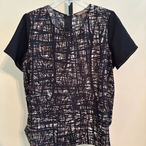 Charlie Jade Black Abstract Print Women's Top Large‎